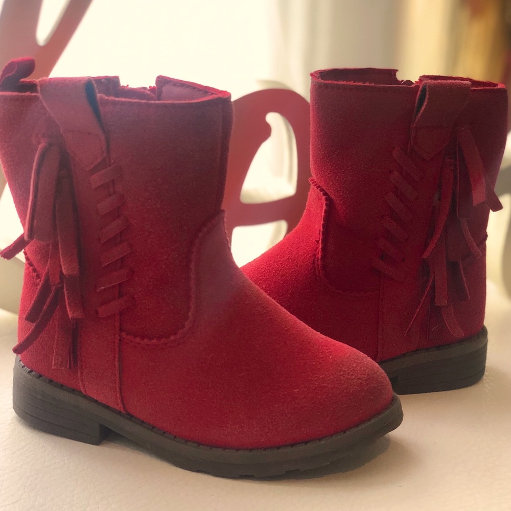 Little girls red boots
